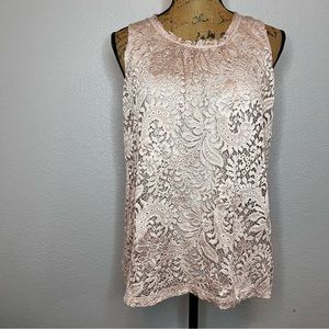 Anne Taylor Loft Light Pink Sleeveless Blouse
